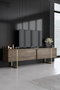 Hanah Home Luxe - Conjunto de muebles de salón Nogal y Dorado